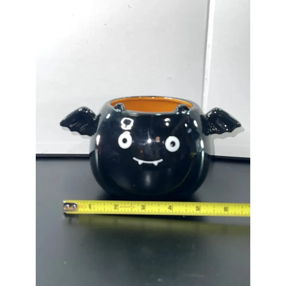 Halloween Serving Set Cauldron Bowl & 2 Plates Pumpkin Frankenstein Bat